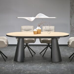 GIACOMO naturaalset värvi/must söögilaud