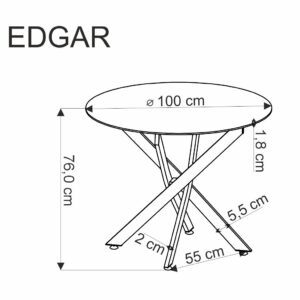 EDGAR söögilaud - pähkel, must