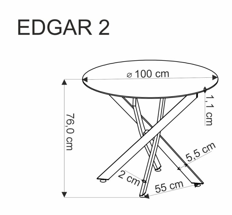 Söögilaud EDGAR 2, - valge marmor