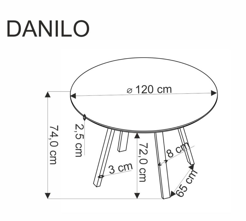 DANILO laud, pähkel/must