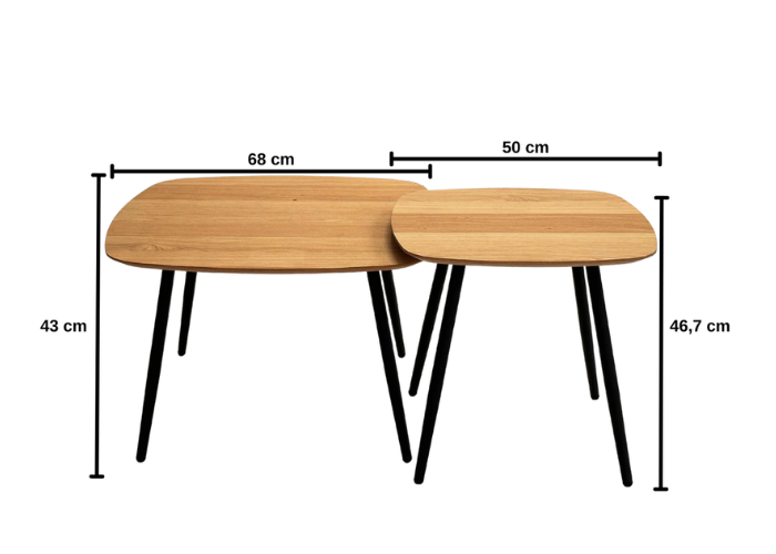 Metalljalgadega abilaudade komplekt Geometric