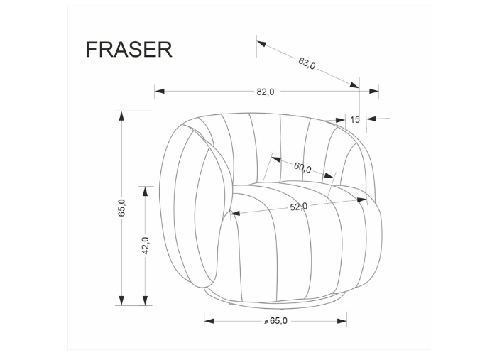 Fraser pöörlev tugitool, kreemjas