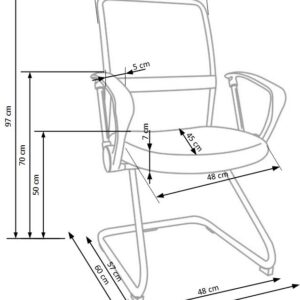 Kontoritool VIRE SKID, must