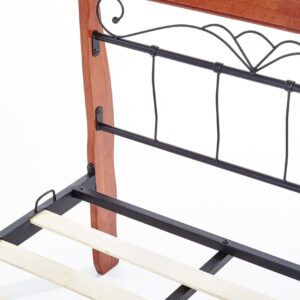 Voodi VERLINA 90x200, antiik-kirss / must