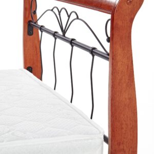 Voodi VERLINA 90x200, antiik-kirss / must