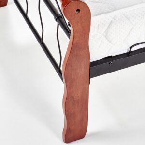 Voodi VERLINA 90x200, antiik-kirss / must