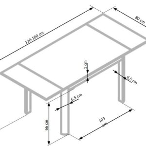 Pikendatav söögilaud ALSTAN, beeži/valge