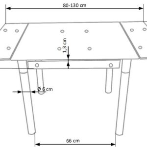 Pikendatav söögilaud KENNU, hall