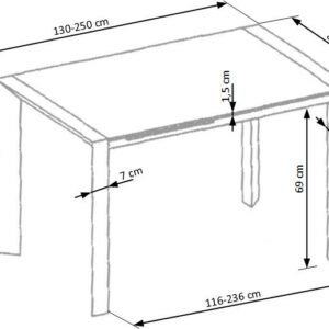 Söögilaud STANFORD XL, valge
