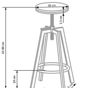 Baaritool LINAR, puit / metall