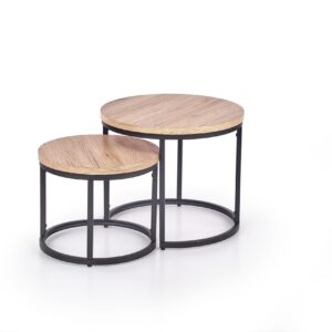 Kohvilaua komplekt OREO, must / tamm