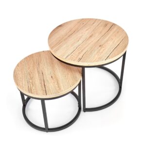 Kohvilaua komplekt OREO, must / tamm