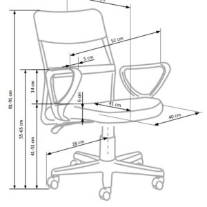Kontoritool TIMMON, hall / must