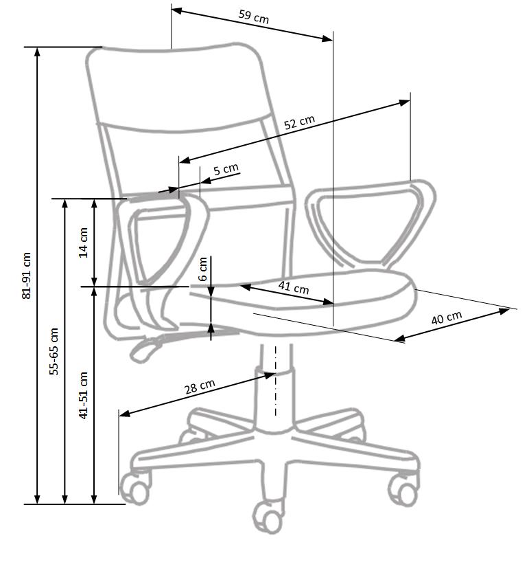 Kontoritool TIMMY, roosa / must
