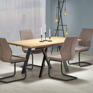 Söögilaud BELONA, tamm / must