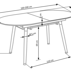 Söögilaud BELAVIA, pikendatav