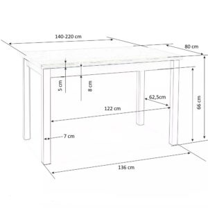Pikendatav söögilaud TRIVAGO, tamme imitatsioon