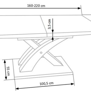 Pikendatav söögilaud SANDER, tamm