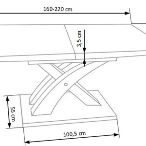 Pikendatav söögilaud SANDER, tamm