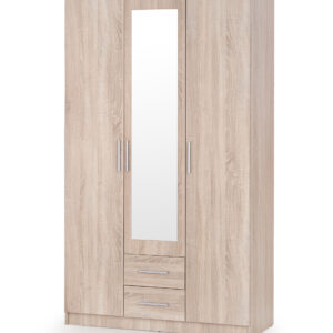 Riidekapp LIMORA S-3, sonoma tamm / peegliga