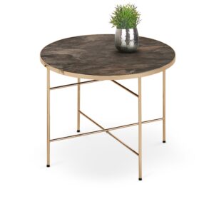 Kohvilaud  ISABEL, kuld / must marmor
