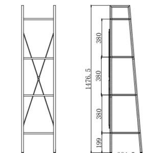 Riiul NARVIN REG1, must / sonoma tamm