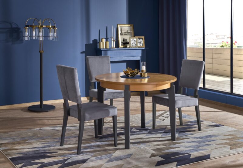 Ümar söögilaud SORBAS, tamm / grafiit