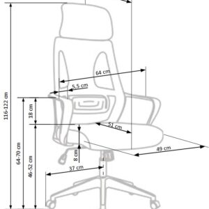 Kontoritool VALDEN, must / hall