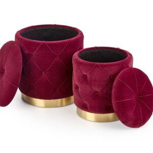 Tumba komplekt POLVIN, värv: tumepunane