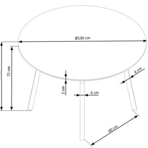 Ümmargune söögilaud MONTORIA