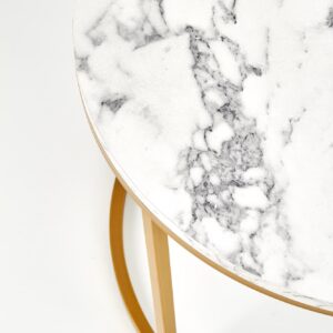 Kohvilaua komplekt PAOLA, kuldne / valge marmor