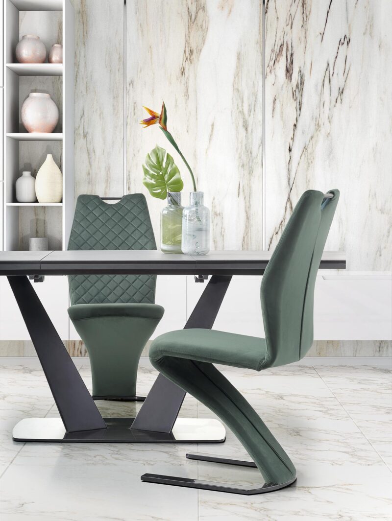 Pikendatav söögilaud FANGOR, tumehall / must