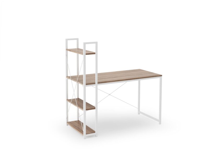 NARVIK B1 kirjutuslaud valge / sonoma tamme