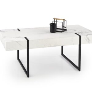 2010001181460_1 Kohvilaud AURARIO, valge marmor / must