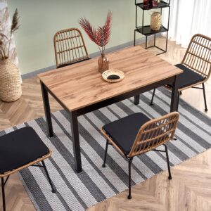 Söögilaud GREDON, wootani tamm / must