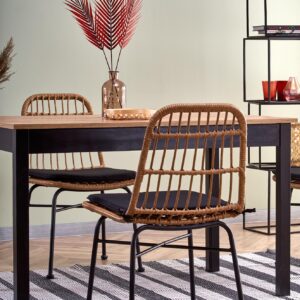 Söögilaud GREDON, wootani tamm / must