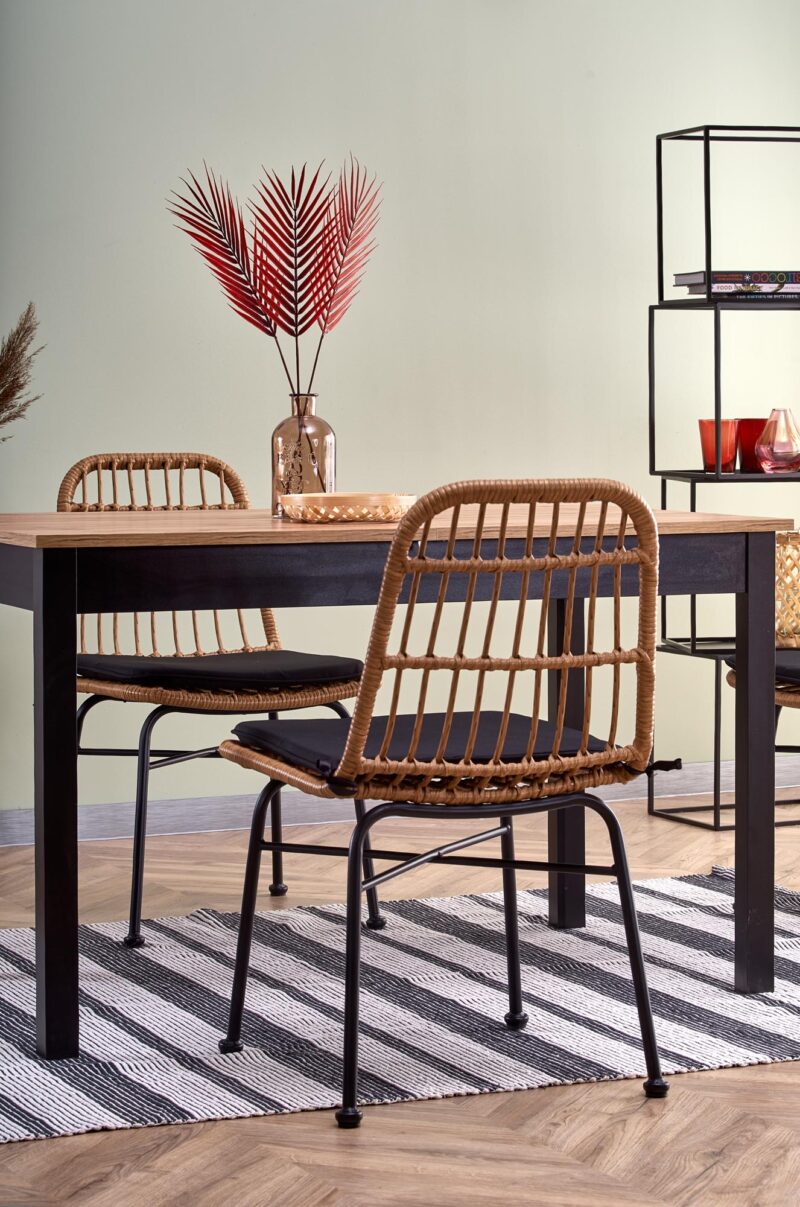 Söögilaud GREDON, wootani tamm / must