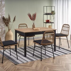 Söögilaud GREDON, wootani tamm / must