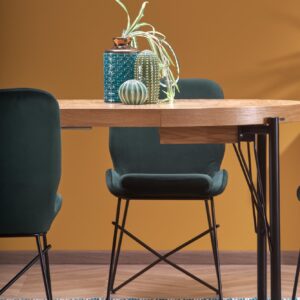 Pikendatav söögilaud INVERA, naturaalne tamm / must