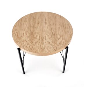 Pikendatav söögilaud INVERA, naturaalne tamm / must