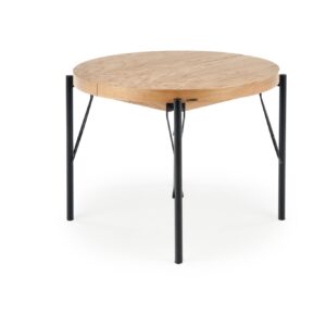 Pikendatav söögilaud INVERA, naturaalne tamm / must