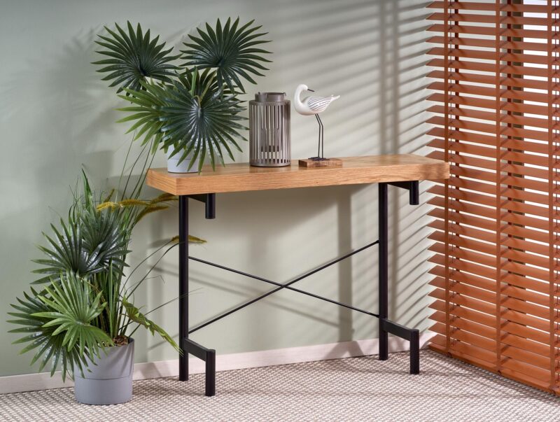 Konsoollaud INVERA, naturaalne tamm / must