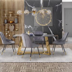 2010001182368_11 Söögilaud ORLANDO, must marmor / kuldne