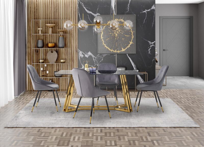 2010001182368_11 Söögilaud ORLANDO, must marmor / kuldne