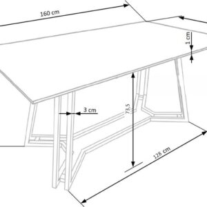2010001182368_12 Söögilaud ORLANDO, must marmor / kuldne