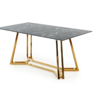2010001182368_8 Söögilaud ORLANDO, must marmor / kuldne