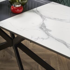 Pikendatav söögilaud DIESEL, valge marmor / tumehall / must