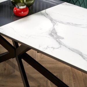 Pikendatav söögilaud DIESEL, valge marmor / tumehall / must