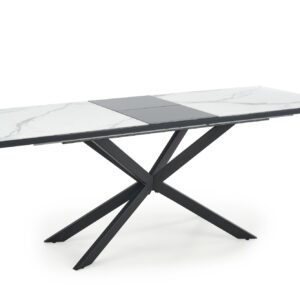 Pikendatav söögilaud DIESEL, valge marmor / tumehall / must