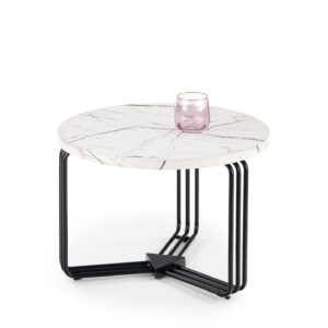 Kohvilaud ANTERA M, valge marmor / must